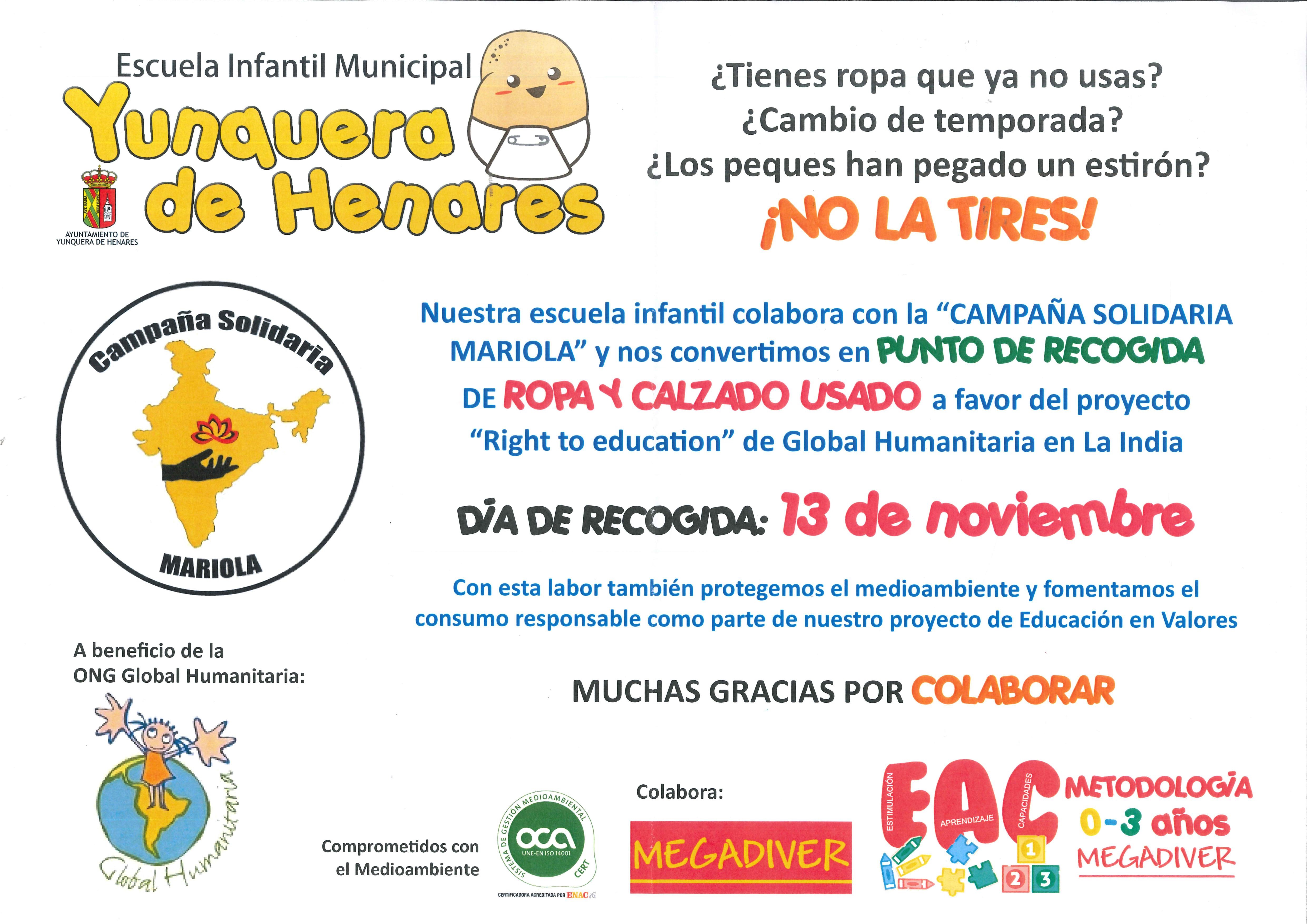 campaña de recogida ropa y calzado