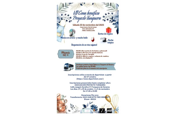 VII Cena Benefica de Navidad Proyecto Yunquera