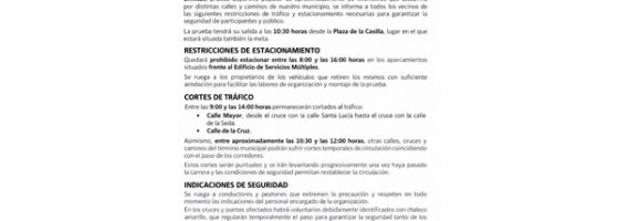 Bando Municipal | Cortes de tráfico y restricciones de estacionamiento