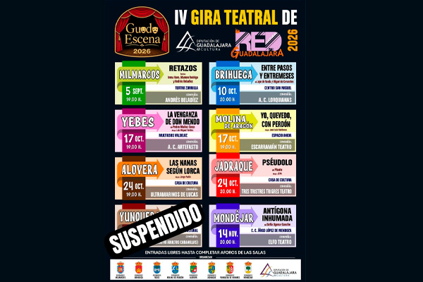 Suspendida la función de teatro prevista para este sábado