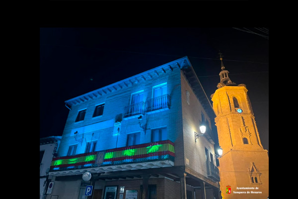 Yunquera de Henares se ilumina de azul por el Día Internacional de la Dislexia